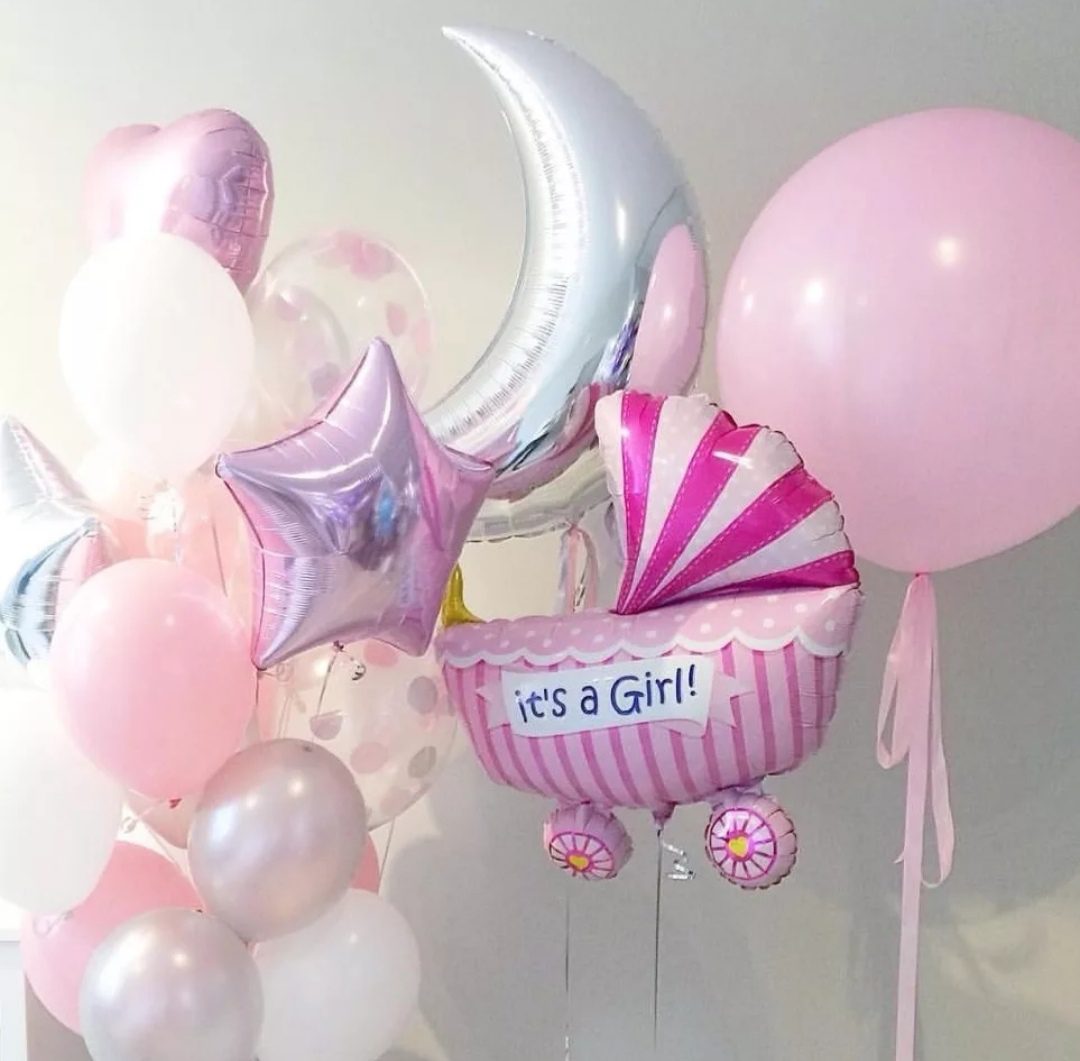 Шарики на выписку для девочки